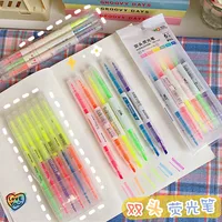 Simple Candy Color Double-headed Highlighter Students Marker Pen main image 2