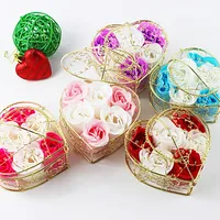 6 Iron Basket Rose Soap Flower Gift Box Valentine's Day Small Gifts main image 2