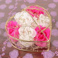 6 Iron Basket Rose Soap Flower Gift Box Valentine's Day Small Gifts main image 3