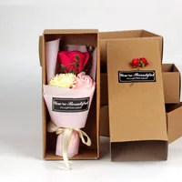 3 Roses Carnation Soap Bouquet 520 Mother's Day Gift main image 1