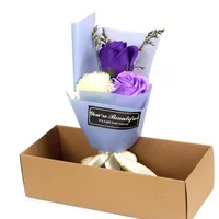 3 Roses Carnation Soap Bouquet 520 Mother's Day Gift main image 2