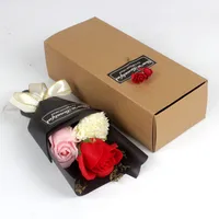 3 Roses Carnation Soap Bouquet 520 Mother's Day Gift main image 3
