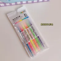 Simple Candy Color Double-headed Highlighter Students Marker Pen sku image 1
