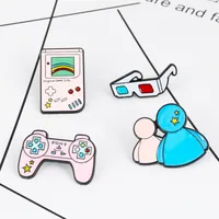 Creative Game Console Handle Cartoon Sunny Doll Glasses Alloy Brooch main image 1