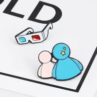 Creative Game Console Handle Cartoon Sunny Doll Glasses Alloy Brooch main image 4