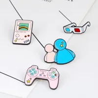 Creative Game Console Handle Cartoon Sunny Doll Glasses Alloy Brooch main image 5