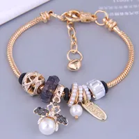 European And American Fashion Simple Bee Pendant Alloy Bracelet sku image 1