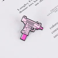 Creative Cartoon Pink Pistol Brooch Girl Cute Japanese Cute Metal Gun Badge main image 3