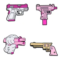 Creative Cartoon Pink Pistol Brooch Girl Cute Japanese Cute Metal Gun Badge main image 5