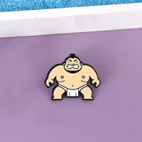 Japanese Sumo Wrestler Brooch Creative Alloy Dripping Oil Character Pin main image 1