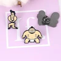 Japanese Sumo Wrestler Brooch Creative Alloy Dripping Oil Character Pin main image 2