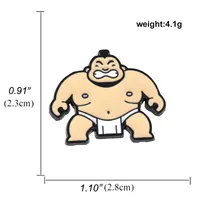 Japanese Sumo Wrestler Brooch Creative Alloy Dripping Oil Character Pin main image 5