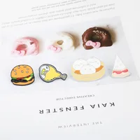 Fashion Cartoon Pizza Hamburger Bun Chicken Leg Collar Pin Badge main image 4