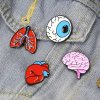 Color Drip Oil Human Organ Brooch Corsage Brain Eyes Lung Brooch Accessories main image 2