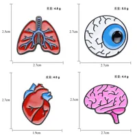 Color Drip Oil Human Organ Brooch Corsage Brain Eyes Lung Brooch Accessories main image 5