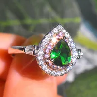 Simple Style Water Droplets Copper Artificial Gemstones Rings main image 2