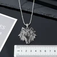 Retro Punk Wolf Head Alloy Pendant Necklace Wholesale main image 4