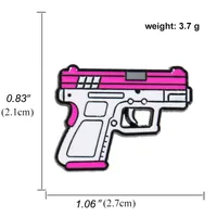 Creative Cartoon Pink Pistol Brooch Girl Cute Japanese Cute Metal Gun Badge sku image 3