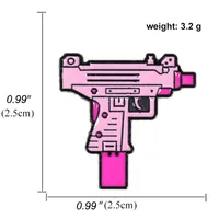 Creative Cartoon Pink Pistol Brooch Girl Cute Japanese Cute Metal Gun Badge sku image 1