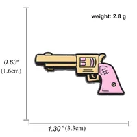 Creative Cartoon Pink Pistol Brooch Girl Cute Japanese Cute Metal Gun Badge sku image 2