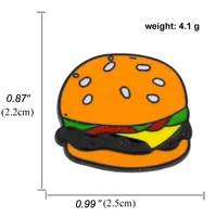 Fashion Cartoon Pizza Hamburger Bun Chicken Leg Collar Pin Badge sku image 2