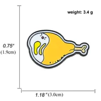Fashion Cartoon Pizza Hamburger Bun Chicken Leg Collar Pin Badge sku image 3