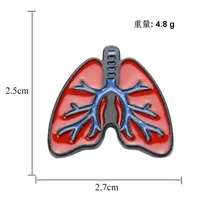 Color Drip Oil Human Organ Brooch Corsage Brain Eyes Lung Brooch Accessories sku image 4