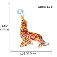 Popular Cartoon Marine Animal Seal Sea Lion Brooch Corsage sku image 1