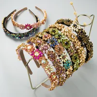 Fashion Baroque Inlaid Color Rhinestone Flower Wholesale Headband main image 1