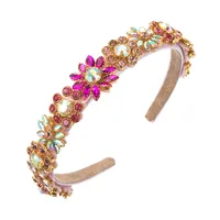 Fashion Baroque Inlaid Color Rhinestone Flower Wholesale Headband main image 5