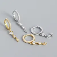925 Sterling Silver Gem Geometric Earrings main image 4