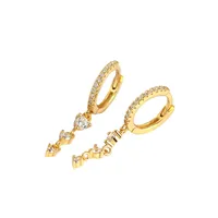 925 Sterling Silver Gem Geometric Earrings main image 1