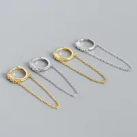 925 Sterling Silver Gem Geometric Earrings main image 4