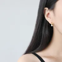 Fashion S925 Sterling Silver Simple Knotted Bead Earrings main image 3