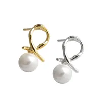 Fashion S925 Sterling Silver Simple Knotted Bead Earrings main image 5