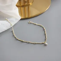 Simple S925 Sterling Silver Simple Bead Chain Pearl Bracelet main image 2