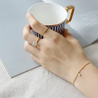 Simple S925 Sterling Silver Simple Bead Chain Pearl Bracelet main image 3