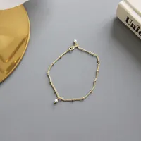Simple S925 Sterling Silver Simple Bead Chain Pearl Bracelet main image 4