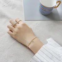 Simple S925 Sterling Silver Simple Bead Chain Pearl Bracelet main image 5