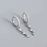 925 Sterling Silver Gem Geometric Earrings sku image 2