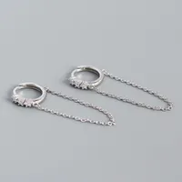 925 Sterling Silver Gem Geometric Earrings sku image 1