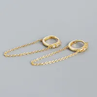 925 Sterling Silver Gem Geometric Earrings sku image 2