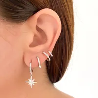 Fashion S925 Silver Needle Double-layer Round Micro-inlaid Zircon Copper Earrings main image 3
