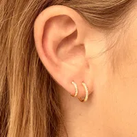 Fashion S925 Silver Needle Double-layer Round Micro-inlaid Zircon Copper Earrings main image 4