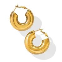 Retro Printing Plating 304 Stainless Steel No Inlaid 18K Gold Plated Earrings main image 5