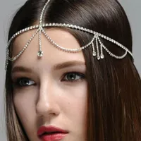 European And American Fashion Rhinestone Hair Chain Retro Water Drop Forehead Chain sku image 2