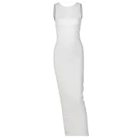 New Winter Sexy Backless Slim Round Neck Sleeveless Slit Dress Wholesale main image 5