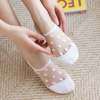 Fashion Thin Transparent Socks Low Cut Mesh Hollow One-piece Boat Socks main image 3