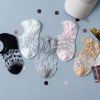 Fashion Thin Transparent Socks Low Cut Mesh Hollow One-piece Boat Socks main image 4