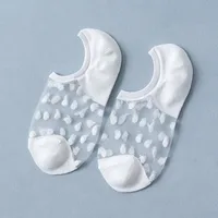 Fashion Thin Transparent Socks Low Cut Mesh Hollow One-piece Boat Socks sku image 1